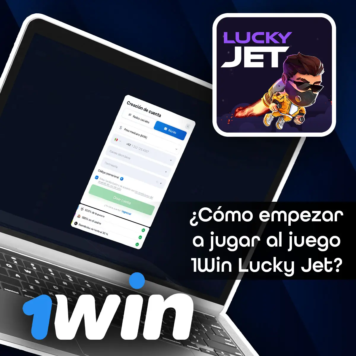 Regístrate en la página oficial de 1Win México y empieza a jugar Lucky Jet